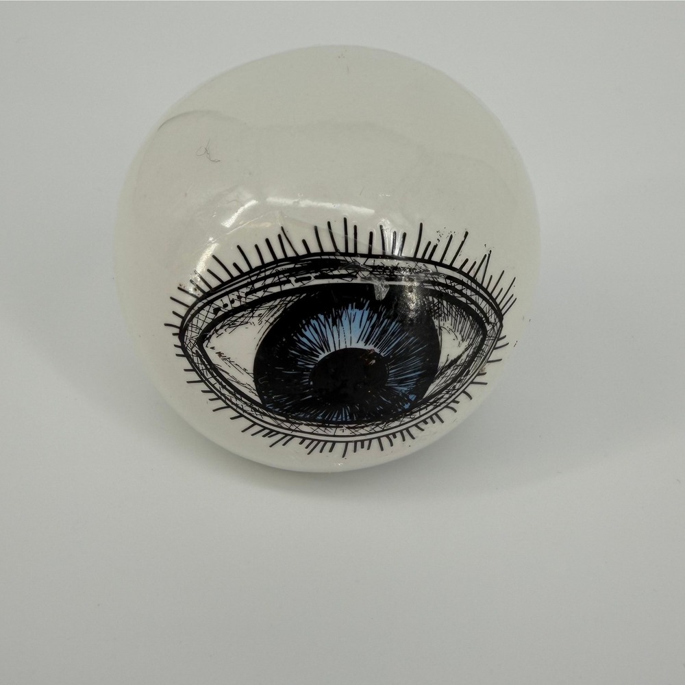 Greenbrier International Eyeball Orb White Blue Eye Surrealist Oddity Decor 3.5"